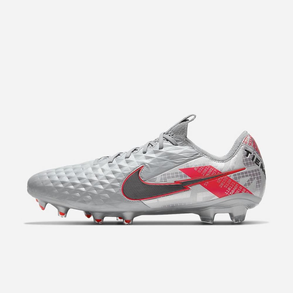 Crampon De Foot Nike Tiempo Legend 8 Elite FG Grise 1732-560 Metallic Bomber Grey/Particle Grey/Laser Crimson/Black Femme | COS-89428271